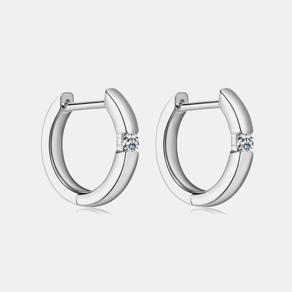 Moissanite 925 Sterling Silver Huggie Earrings